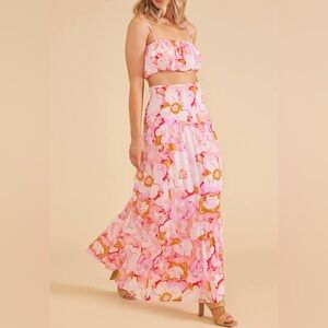 NWT MINKPINK Josie Crop Top and Maxi Skirt Set size Small